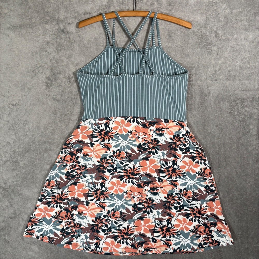 Pact Striped Bodice Floral Midi Dress in Teal, Coral, White, Black - Picture 2 of 14